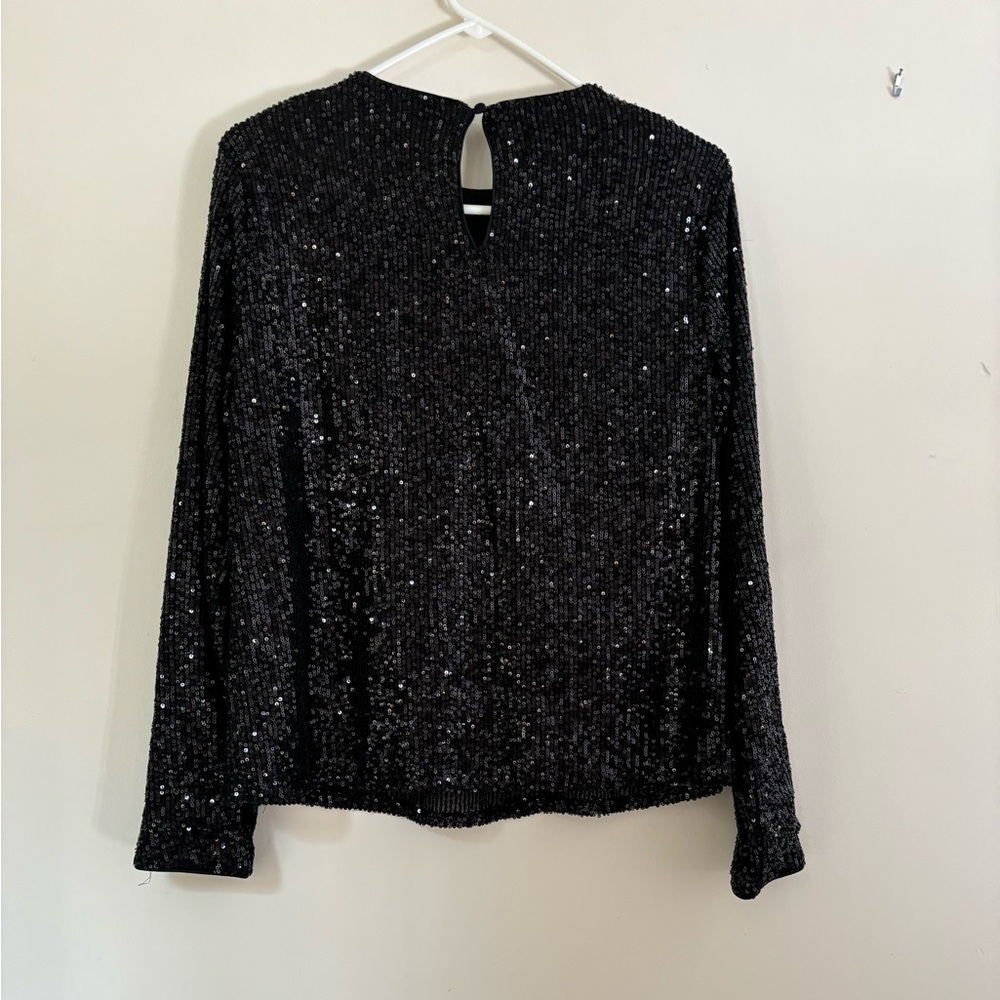 CeCe LS Sequin Top Black - Stunning Simplicity-Max Sparkle size M - Picture 6 of 6